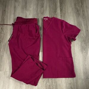 Mendola Women's Burgundy Scrub Set